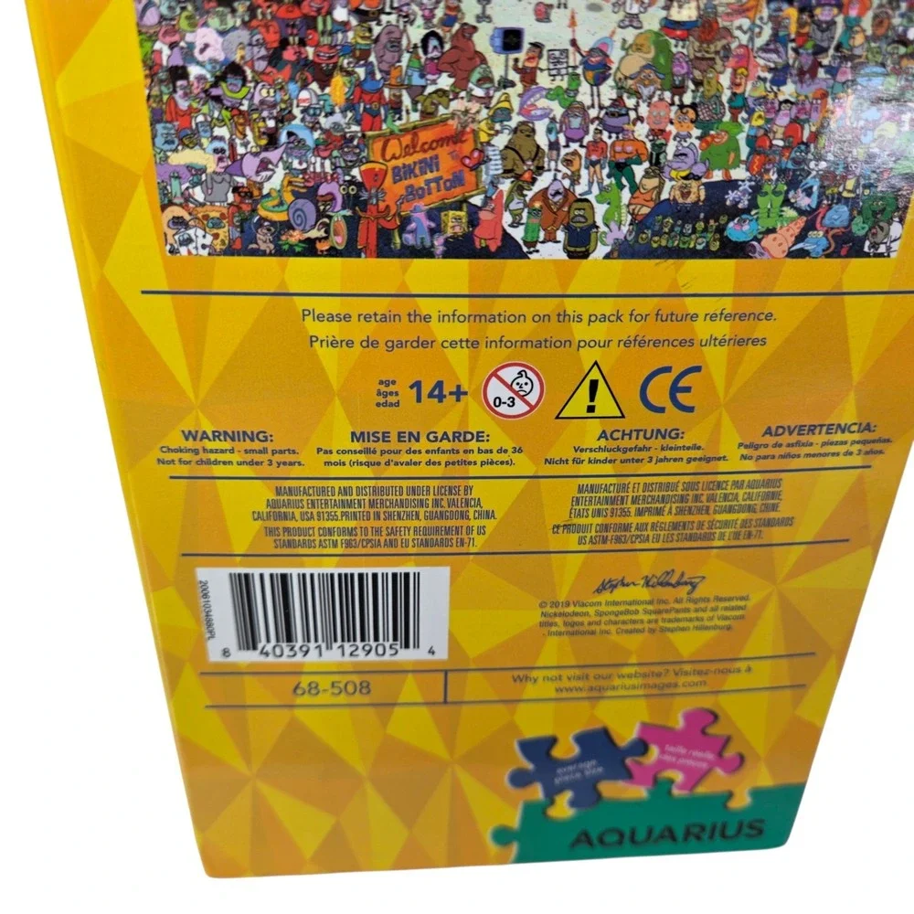 Aquarius SpongeBob SquarePants 3000 Piece Jigsaw Puzzle Bikini Bottom Party New
